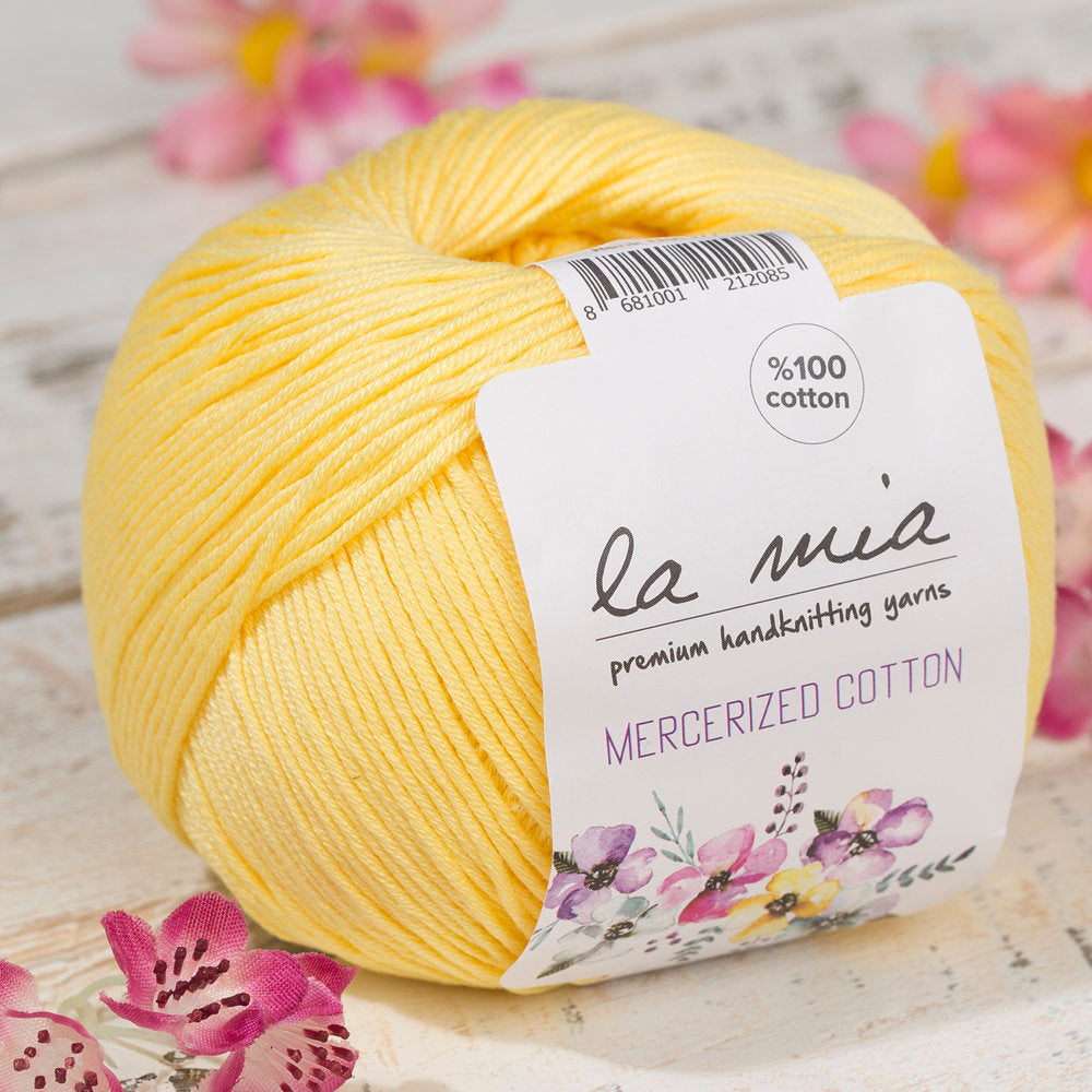 La Mia Mercerized Cotton Sarı El Örgü İpi - 177